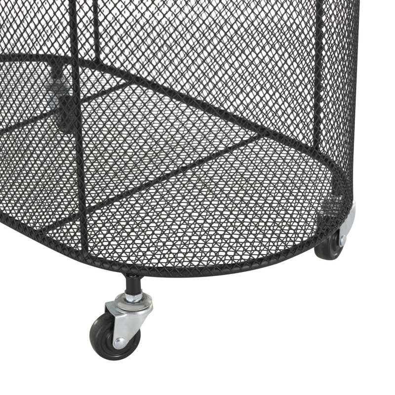 Rebrilliant Cole And Grey Metal Oval Mesh Wire Rolling Laundry Storage ...